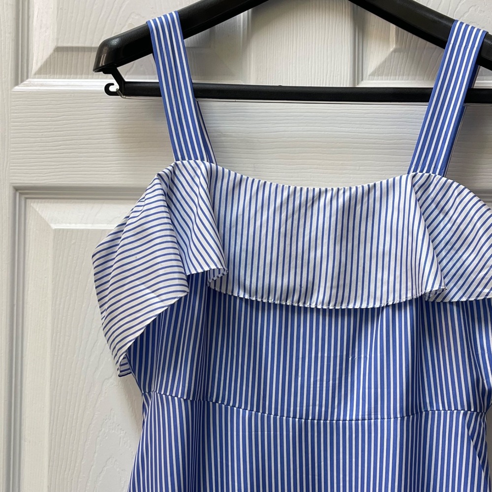 J.Crew Women's Size 6 Tiered Striped Silk Layered Dress